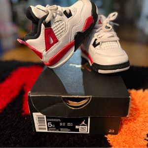 Jordan Kids Sneakers in White, Red, and Black